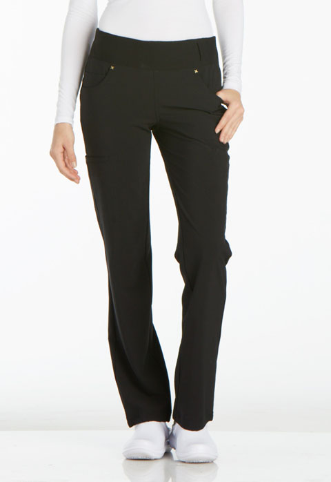 Women  Pant  CK002  Mid Rise Straight Leg Pull-on Pant