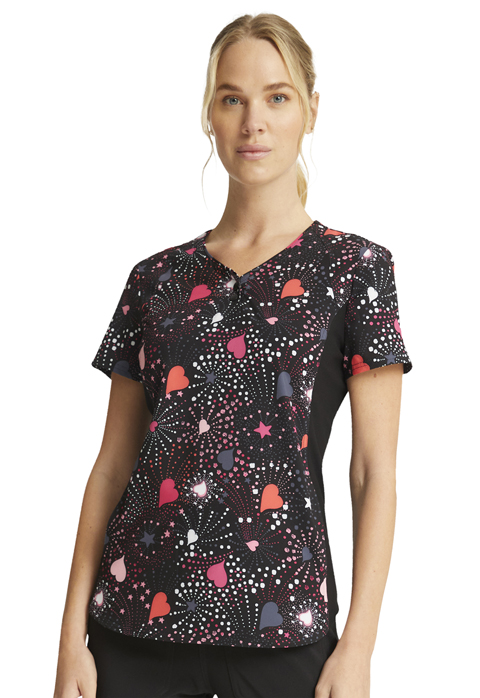 Women  Tops  CK732  V-Neck Print Top