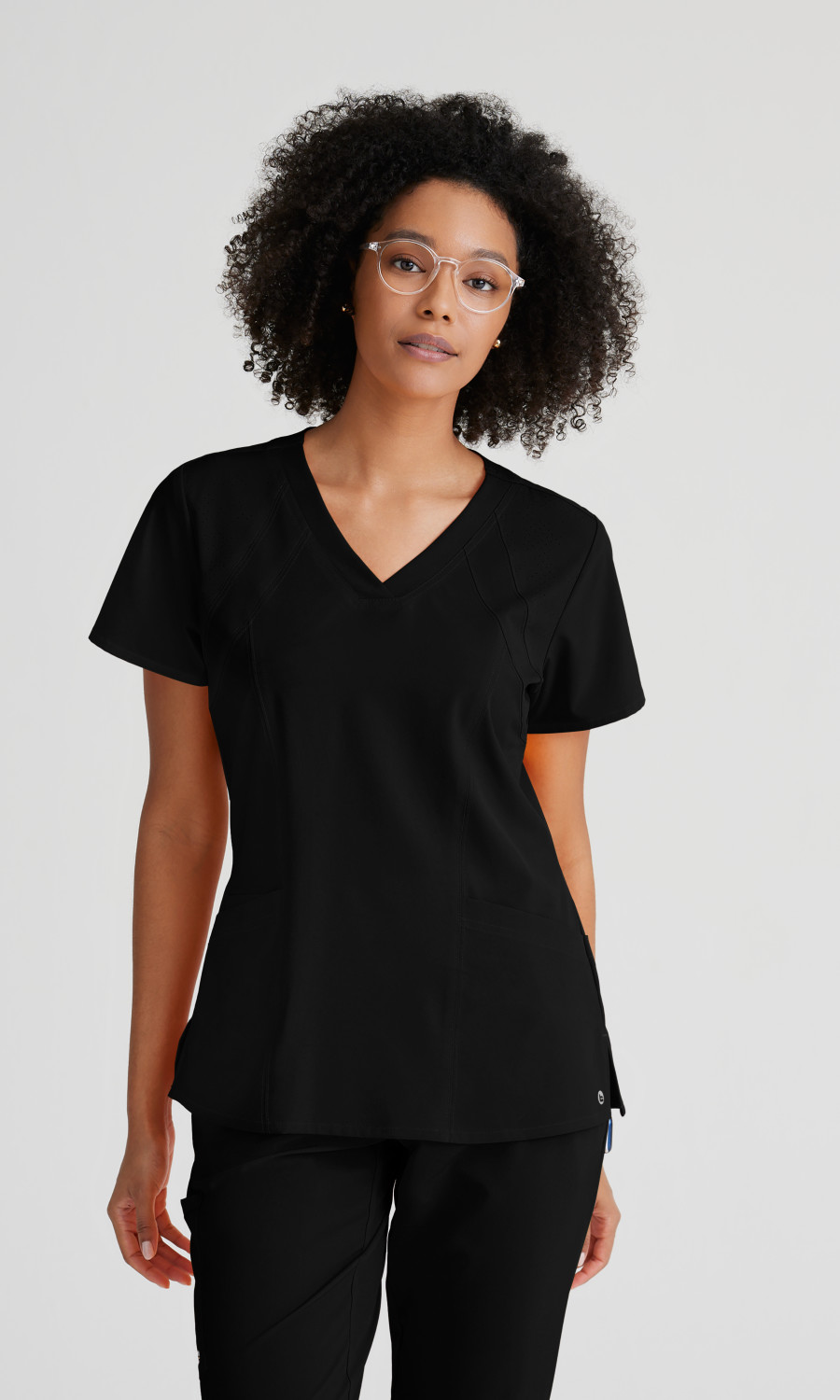 Women  TOP  5105X  Barco One Racer Top-4 Pocket V-Neck Breathable Scrub Top