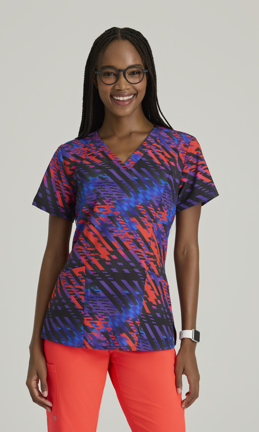 Women  TOP  5107  Barco One Womens Fashion Print Thrive V-Neck Scrub Top