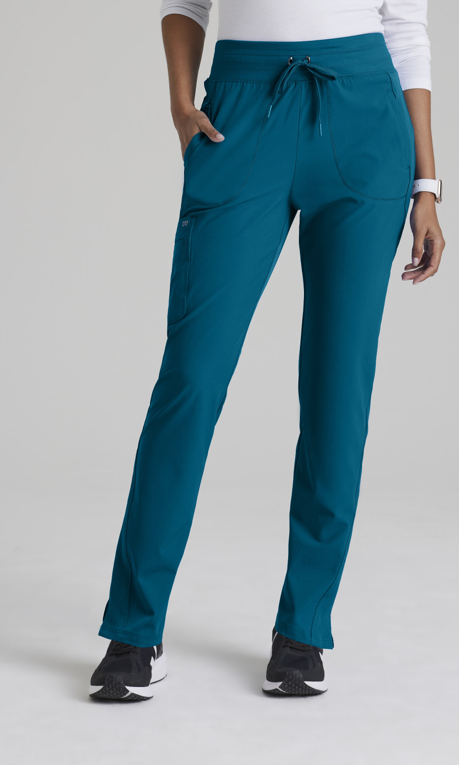 Women BOTTOMS  BOP597P  Barco One 5 Pocket Knit Waistband Tapered Leg Pant Garment Type Petite