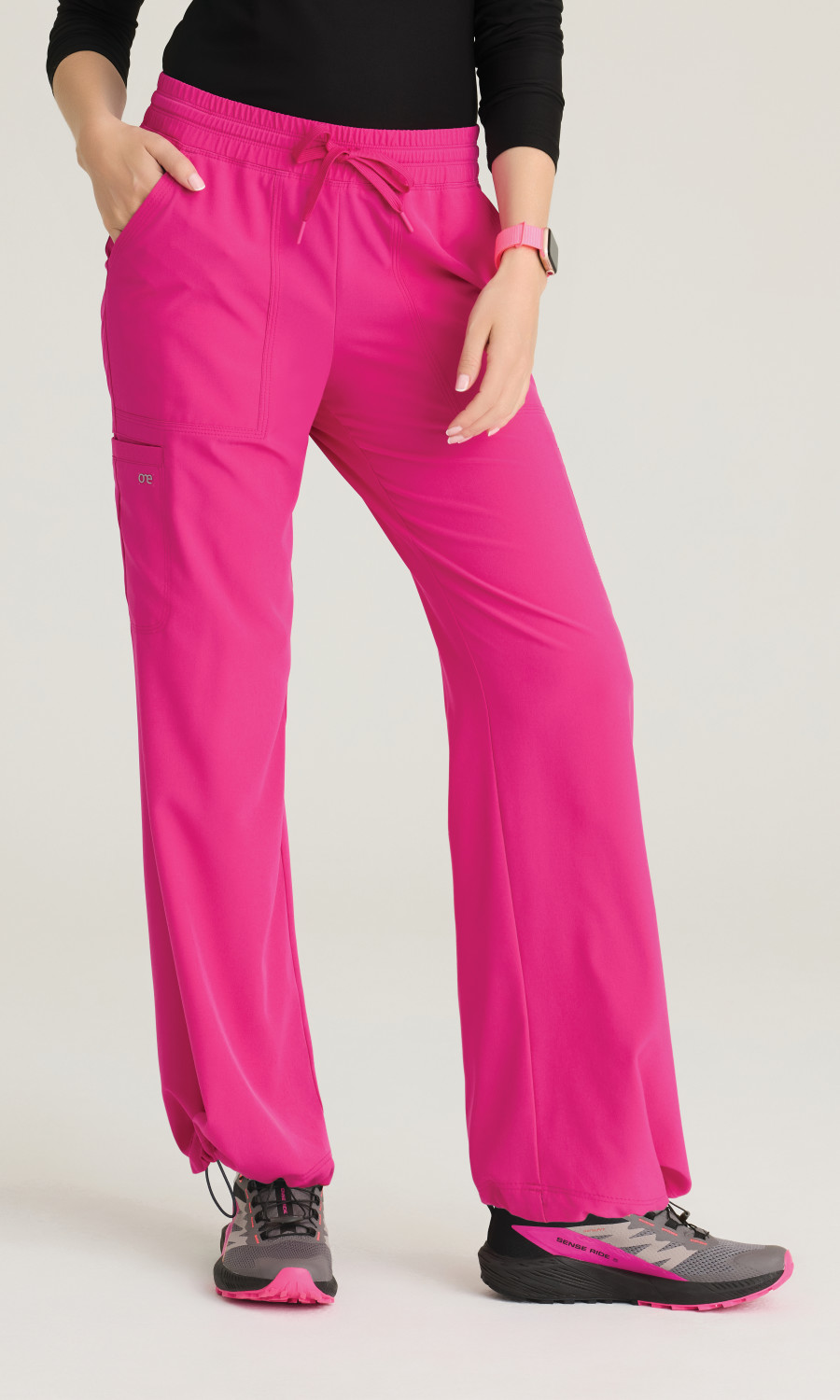 Women BOTTOMS  BOP703P  Barco One Womens 6 Pocket Bungee Hem Wide Leg Pant Garment Type Petite