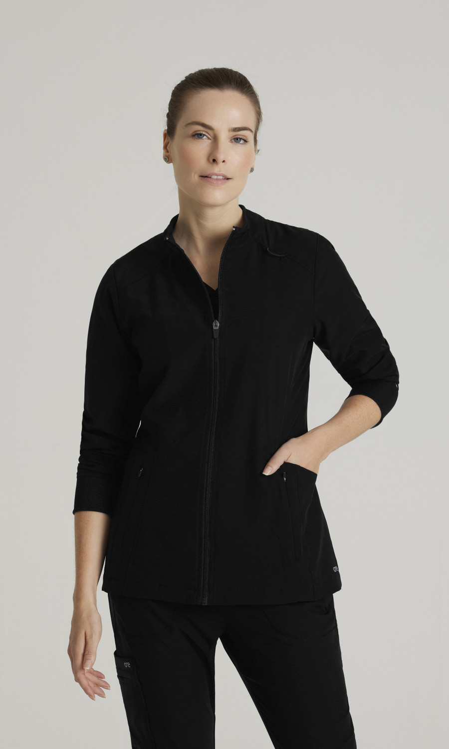 Women  WARM UP/SWEATSHIRT  BOW894X  Barco One Womens 4 Pocket Banded Collar Zip Up Warm-Up