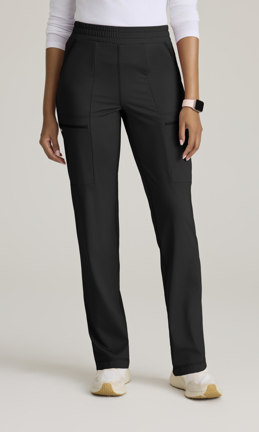 Women BOTTOMS  GRSP685XP  Greys Anatomy Knit Stretch Momentum Womens 6-Pocket Straight Leg Pant Garment Type Petite