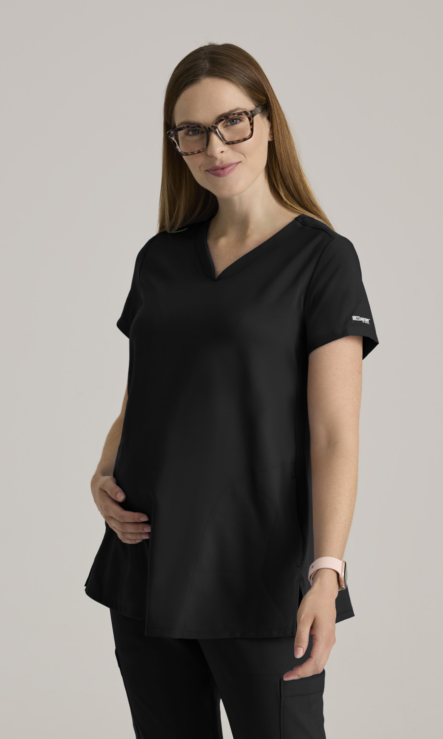 Women  MATERNITY TOP  GSST262X  Greys Anatomy Evolve Promise 2-Pocket Maternity Top