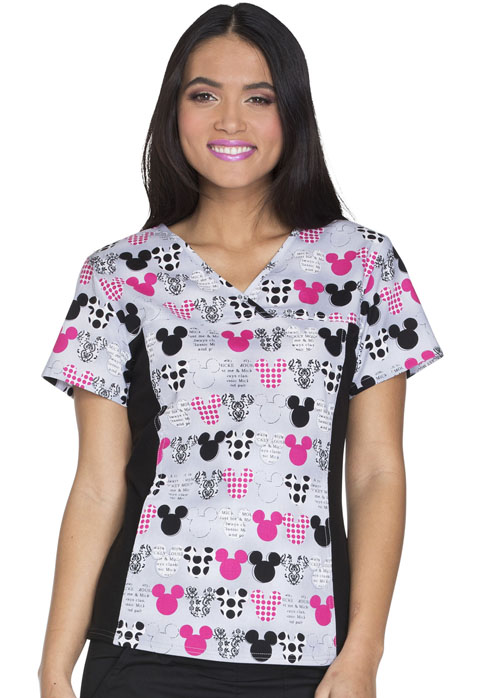 Women  Tops  6875C  V-Neck Knit Panel Top