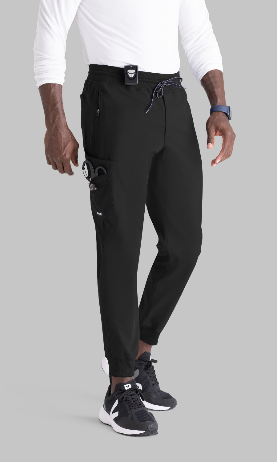 Men  BOTTOMS  GRSP550X  Greys Anatomy by Barco Spandex Stretch Mens Zip-Fly 5-Pocket Jogger Scrub Pant
