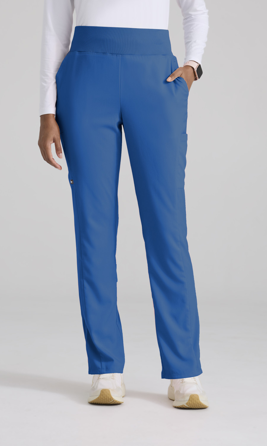 Women  BOTTOMS  GRSP692X  Greys Anatomy Spandex Stretch Renee 6-Pocket High-Rise Tapered Leg Pant