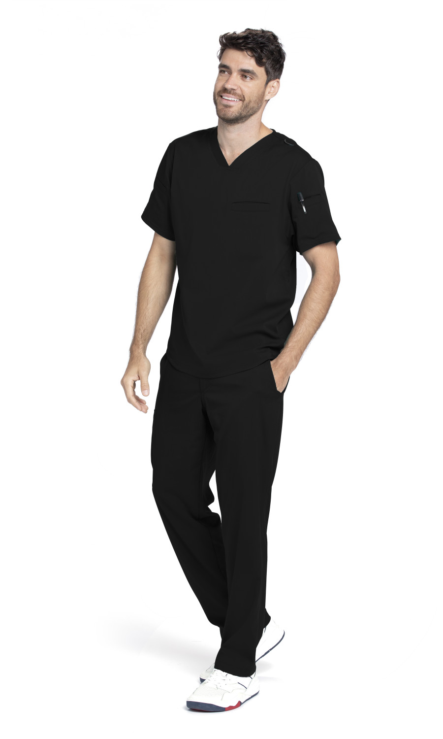 Men  TOP  GRST009X  Greys Anatomy Spandex Stretch Wesley Top-3 Pocket Mens Scrub Top
