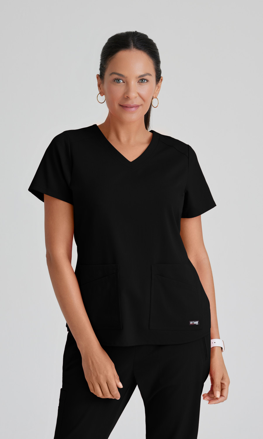 Women  TOP  GRST011  Greys Anatomy Spandex Stretch Emma Top-4 Pocket Scrub Top