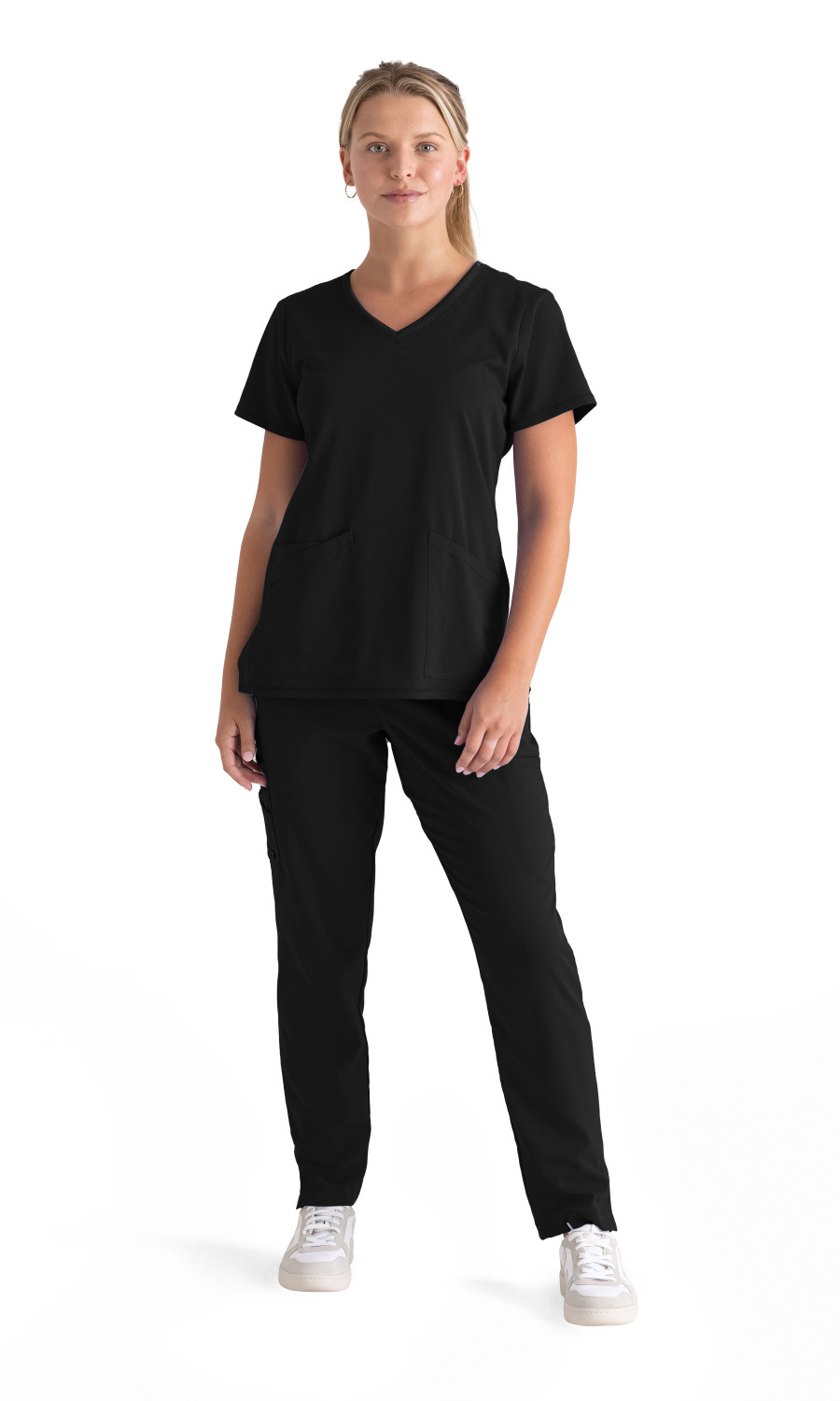 Women  TOP  GRST045  Greys Anatomy by Barco Spandex Stretch Womens V-Neck Antimicrobial Scrub Top