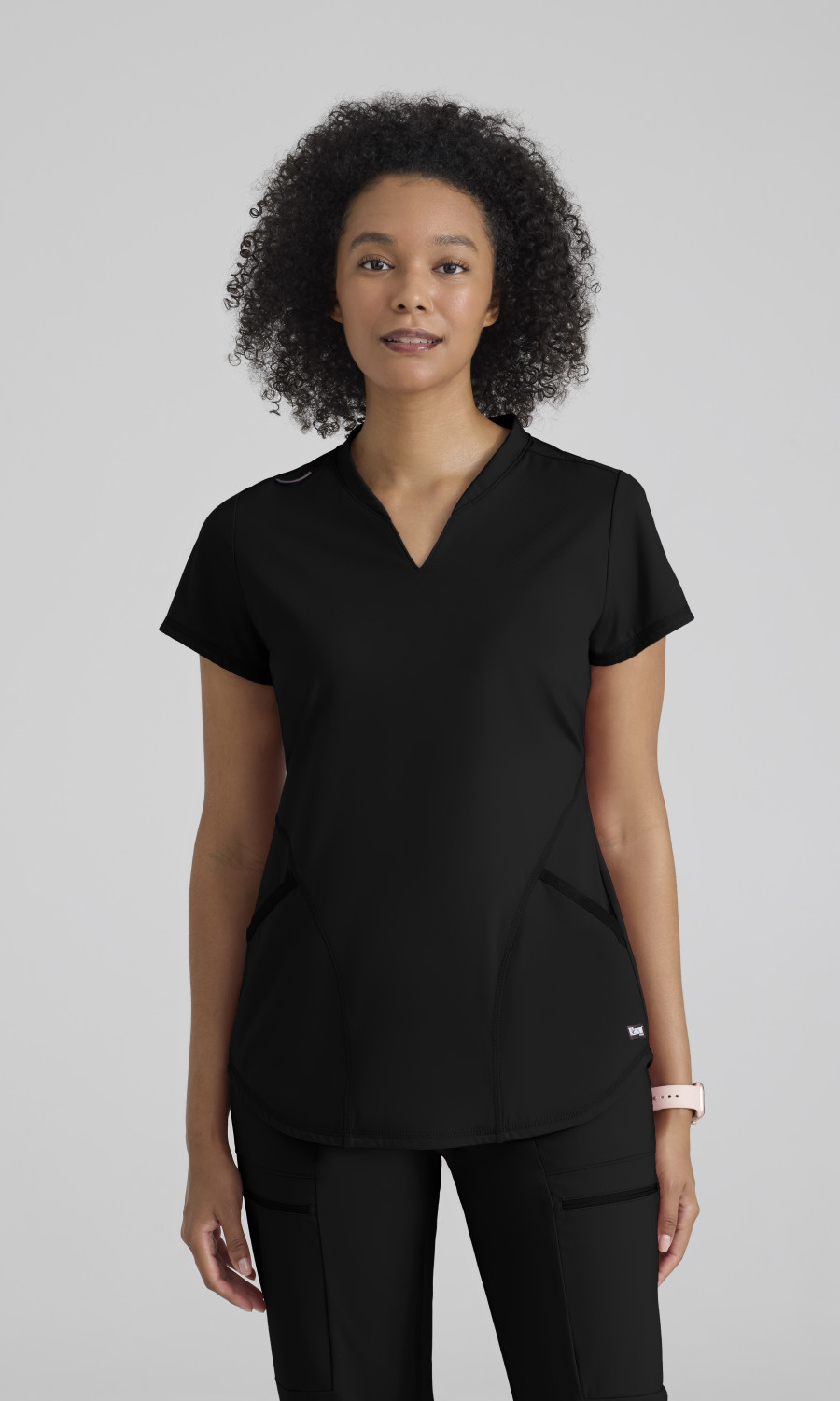 Women  Tops  GRST249X  Greys Anatomy Knit Stretch Womens Define  2-Pocket V-Neck Top
