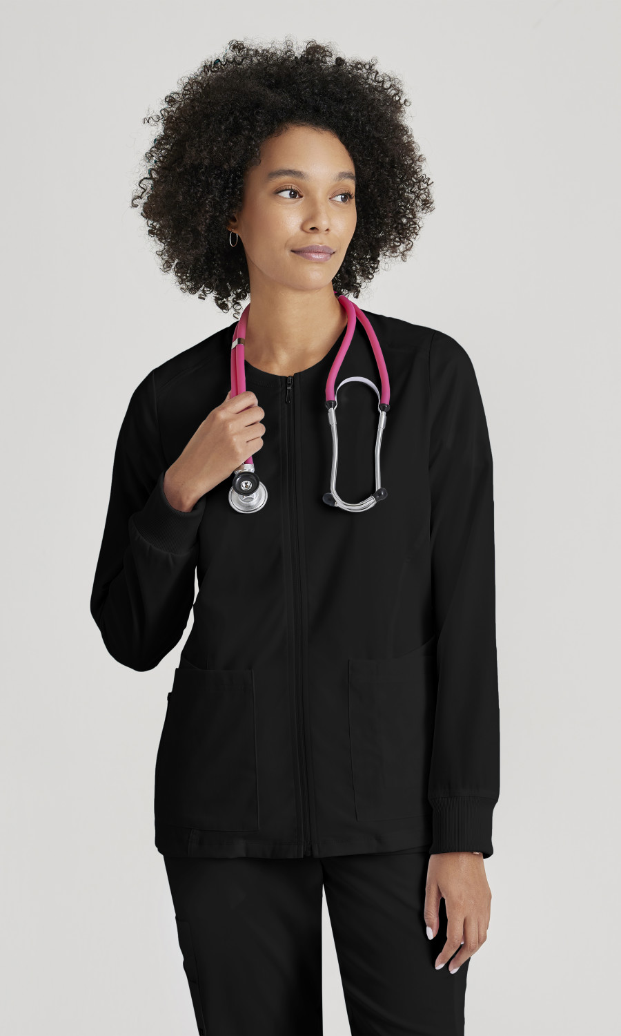 Women  WARM UP/SWEATSHIRT  GRSW873  Greys Anatomy by Barco Spandex Stretch Womens Antimicrobial Warm-Up Scrub Jacket