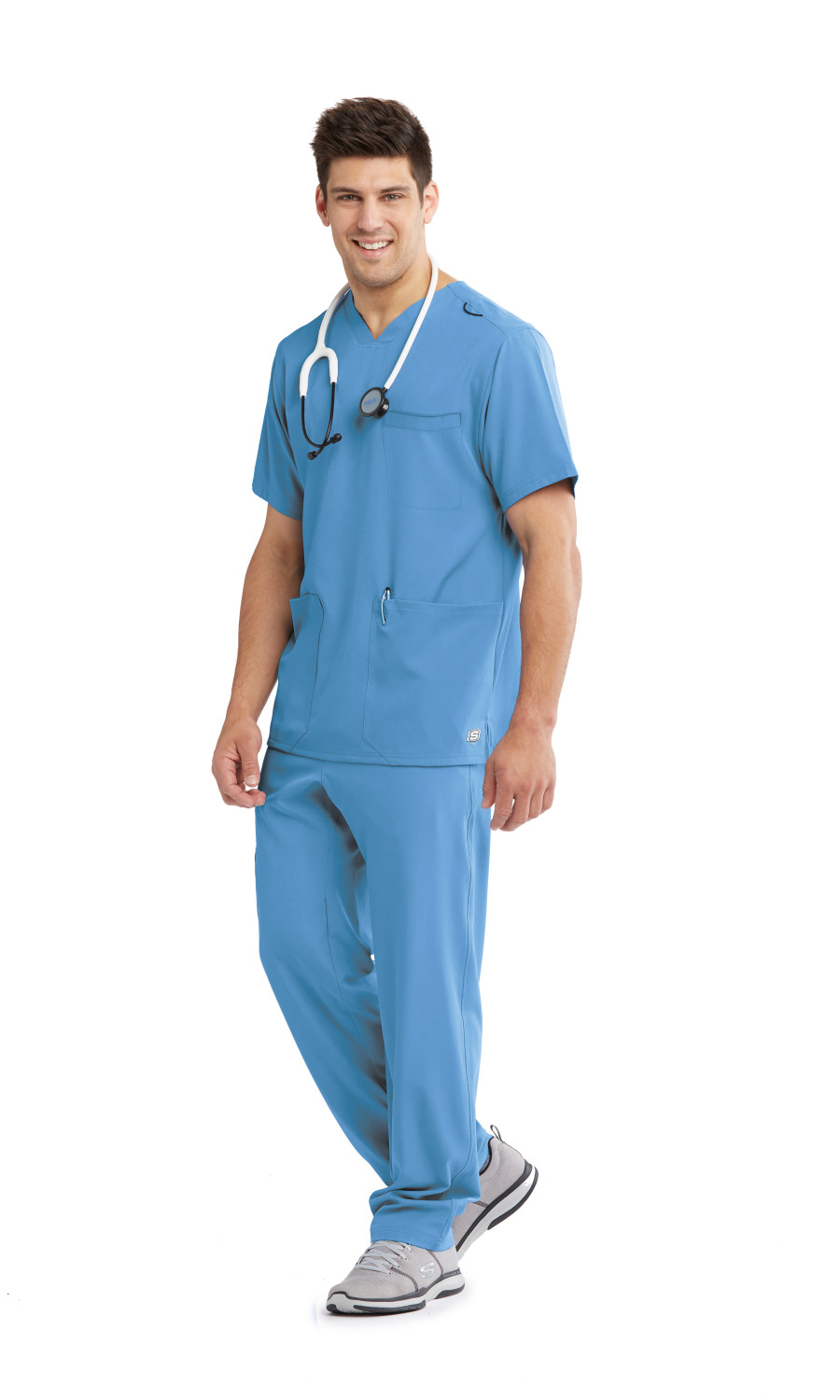 Men  TOP  SKT020X  Mens V-Neck Sport Scrub Top