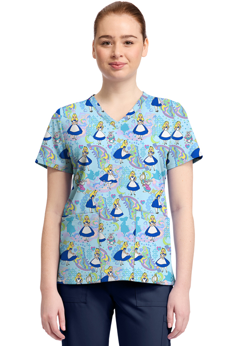 Women  Tops  TF796  Print V-Neck Top