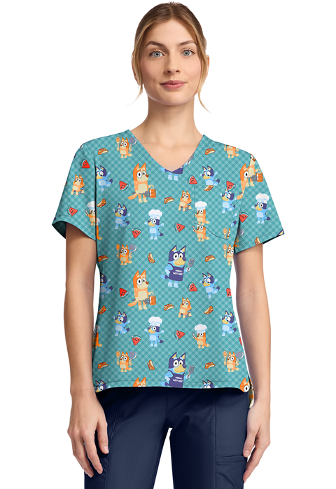 Women  Tops  TF797  Print V-Neck Top
